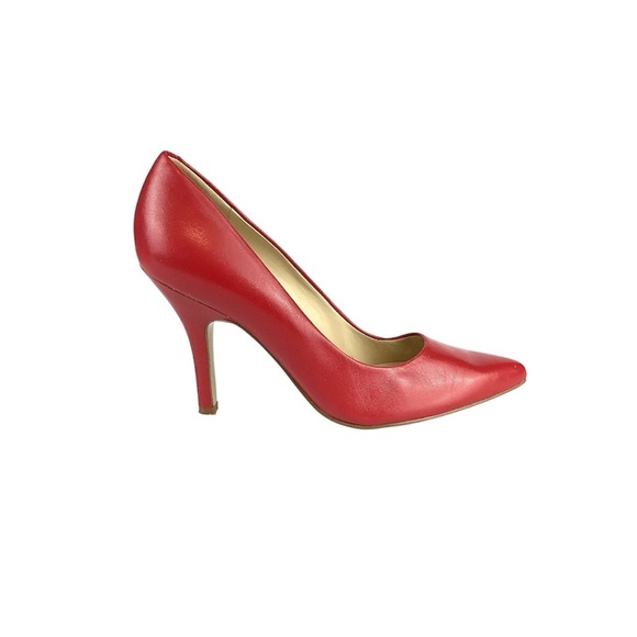 Nine West Shoes - NINE WEST LEATHER RED HIGH HEEL PUMPS SHOES